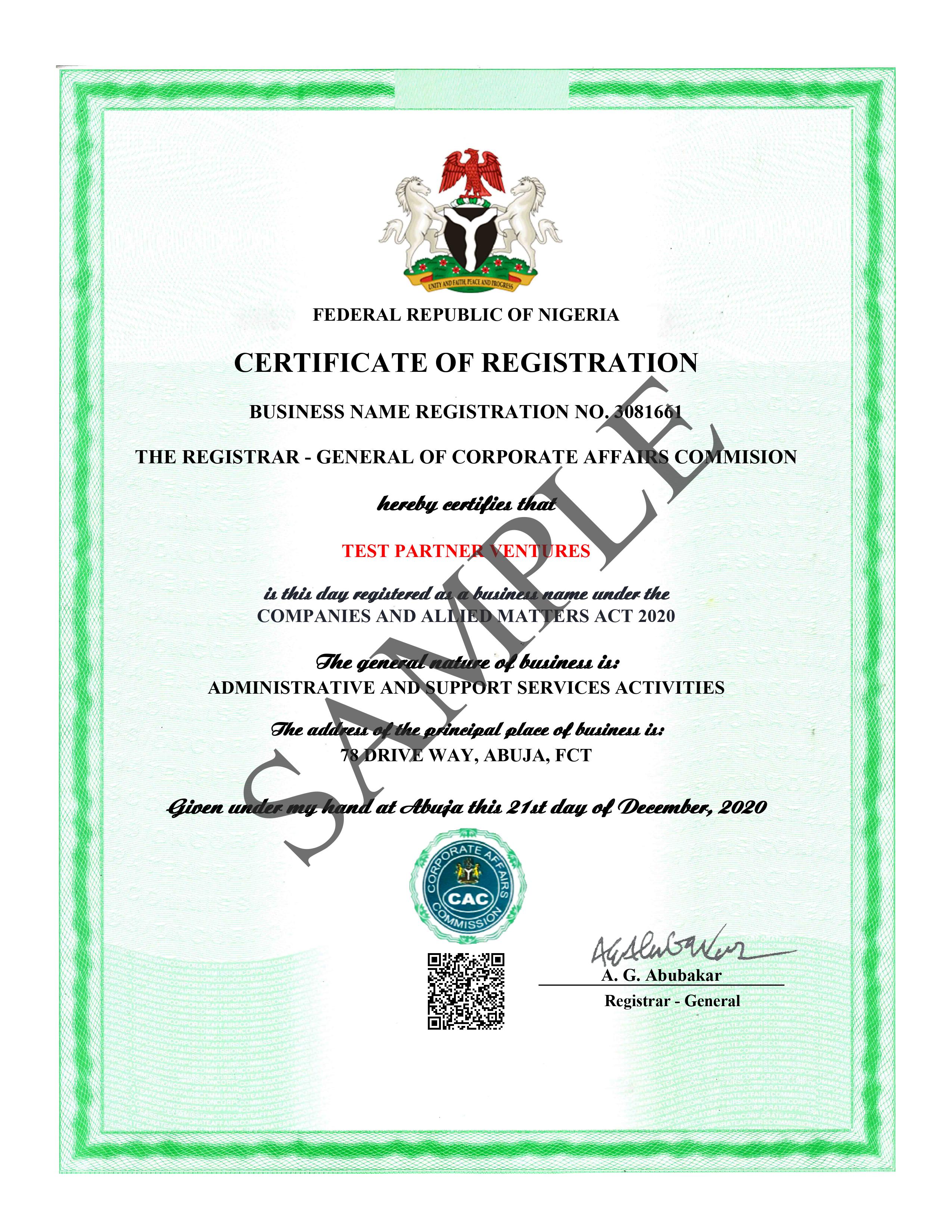 Business Name Registration